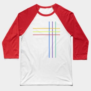 Minimal Rainbow Pattern Baseball T-Shirt